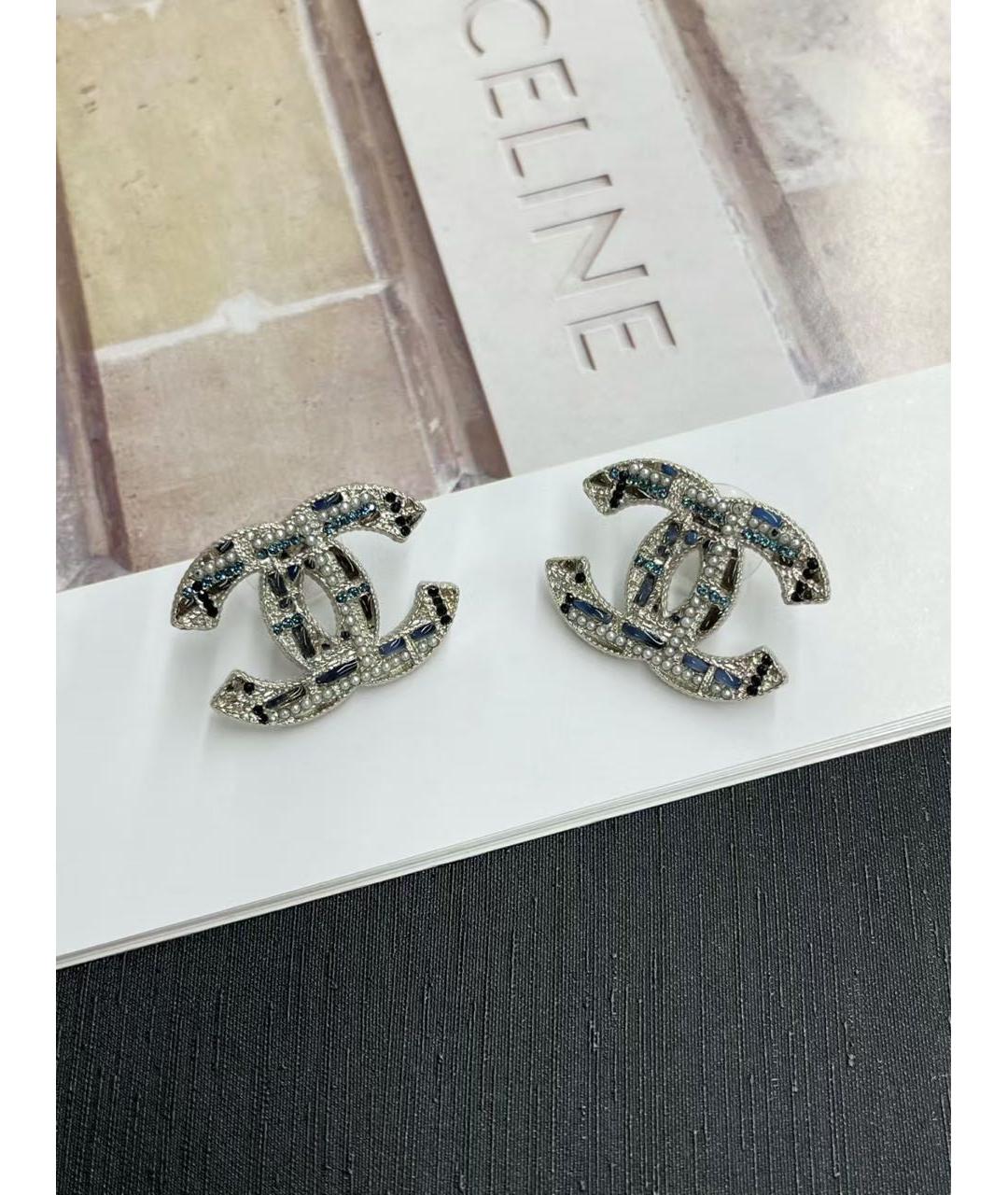 CHANEL Серебряные металлические серьги, фото 2