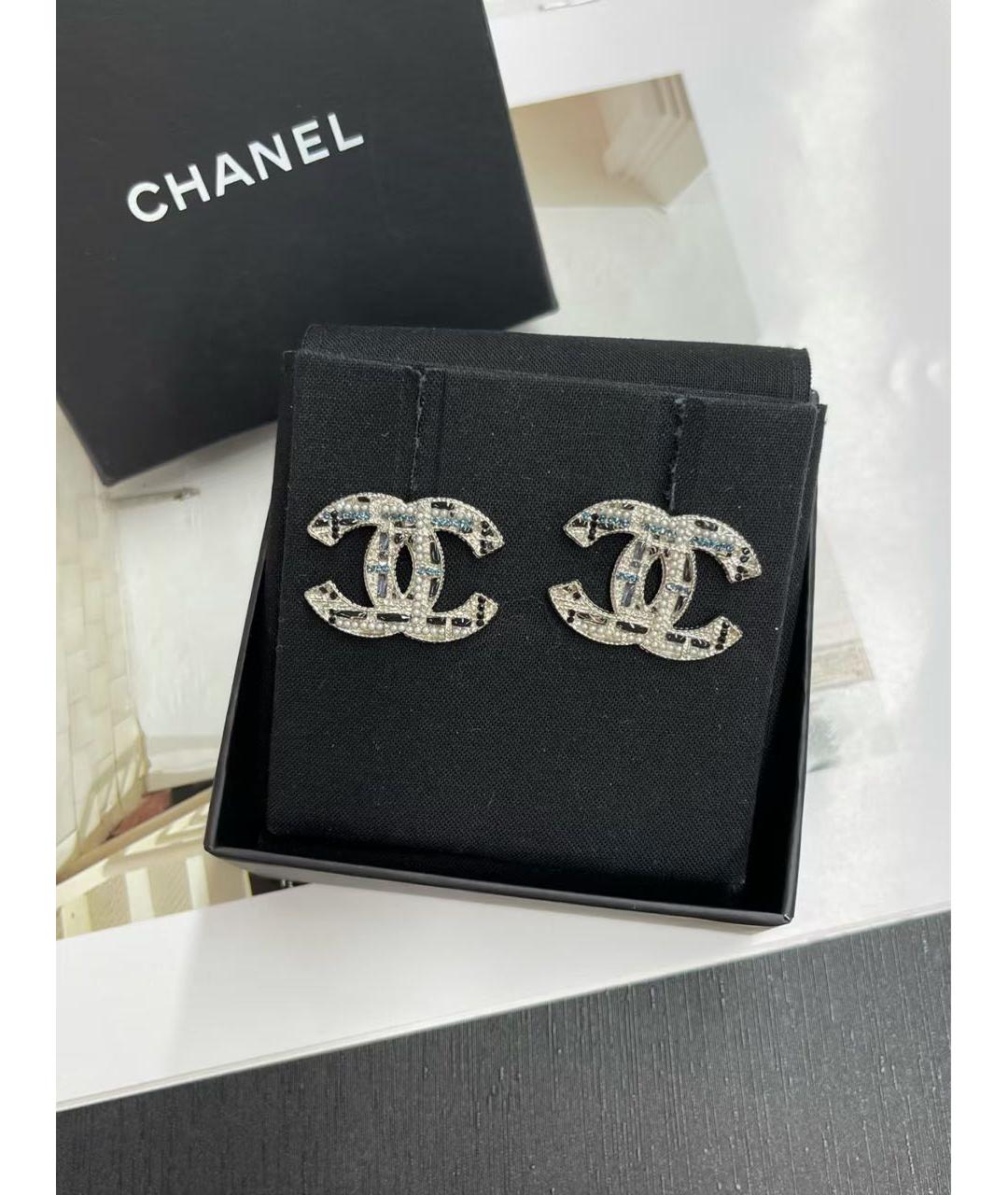 CHANEL Серебряные металлические серьги, фото 4