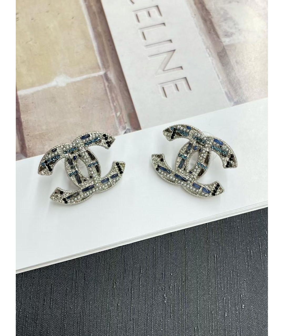 CHANEL Серебряные металлические серьги, фото 5