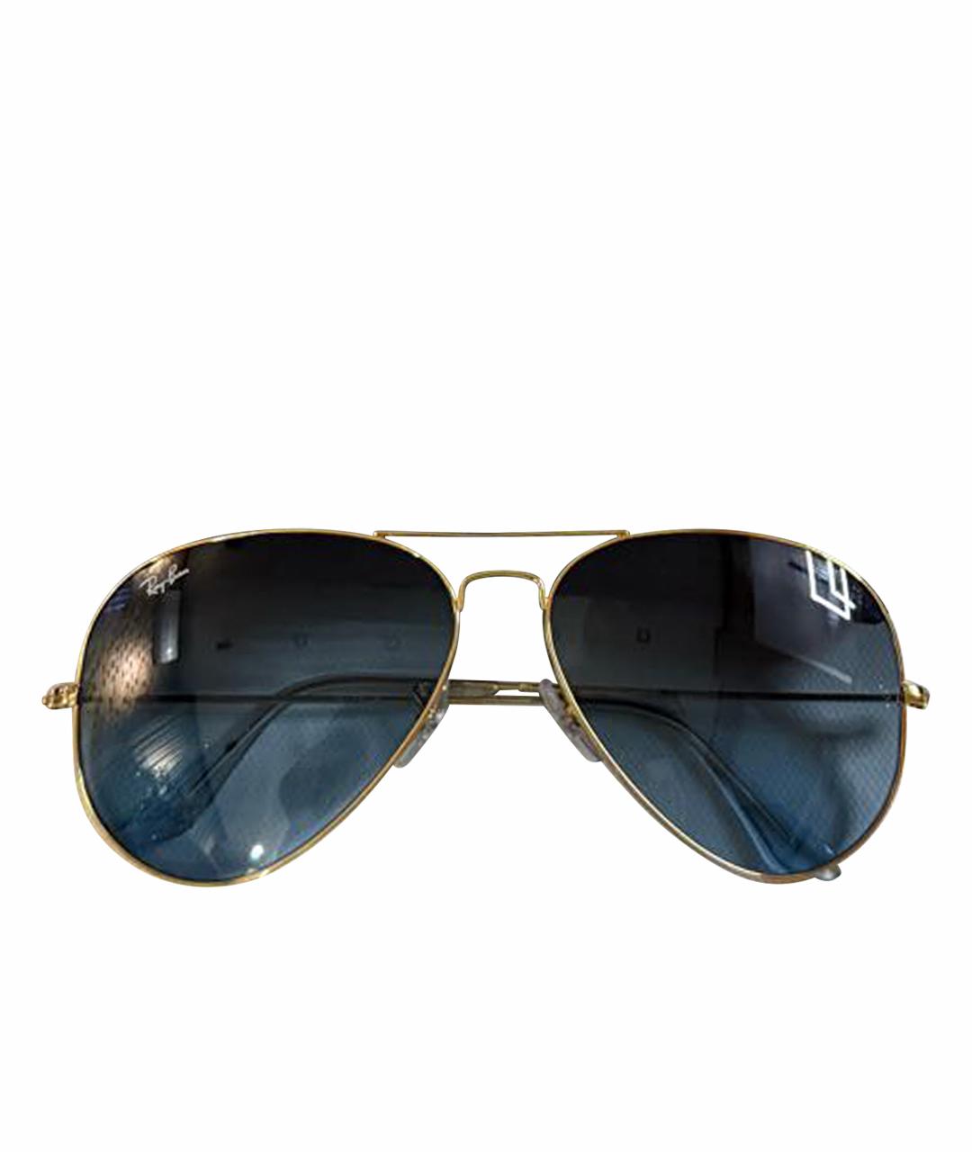 RAY BAN Антрацитовые металлические солнцезащитные очки, фото 1