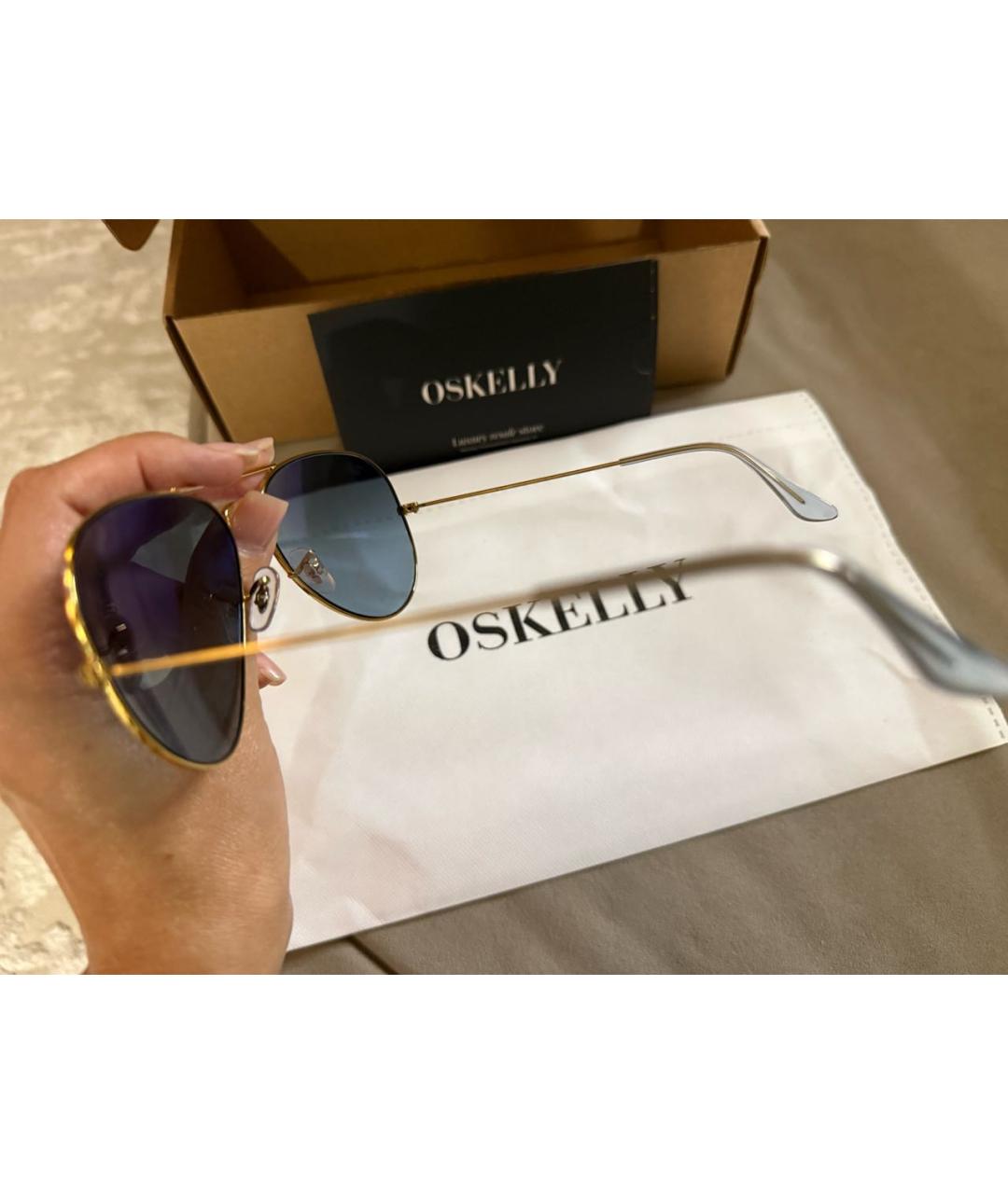 RAY BAN Антрацитовые металлические солнцезащитные очки, фото 3