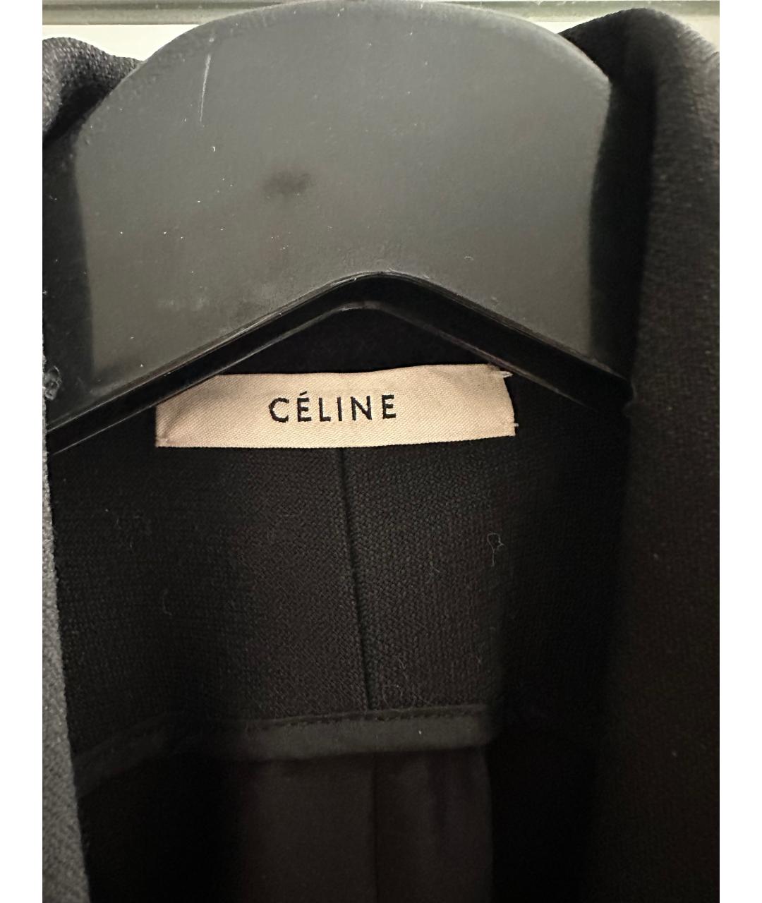 CELINE Черное шерстяное пальто, фото 3