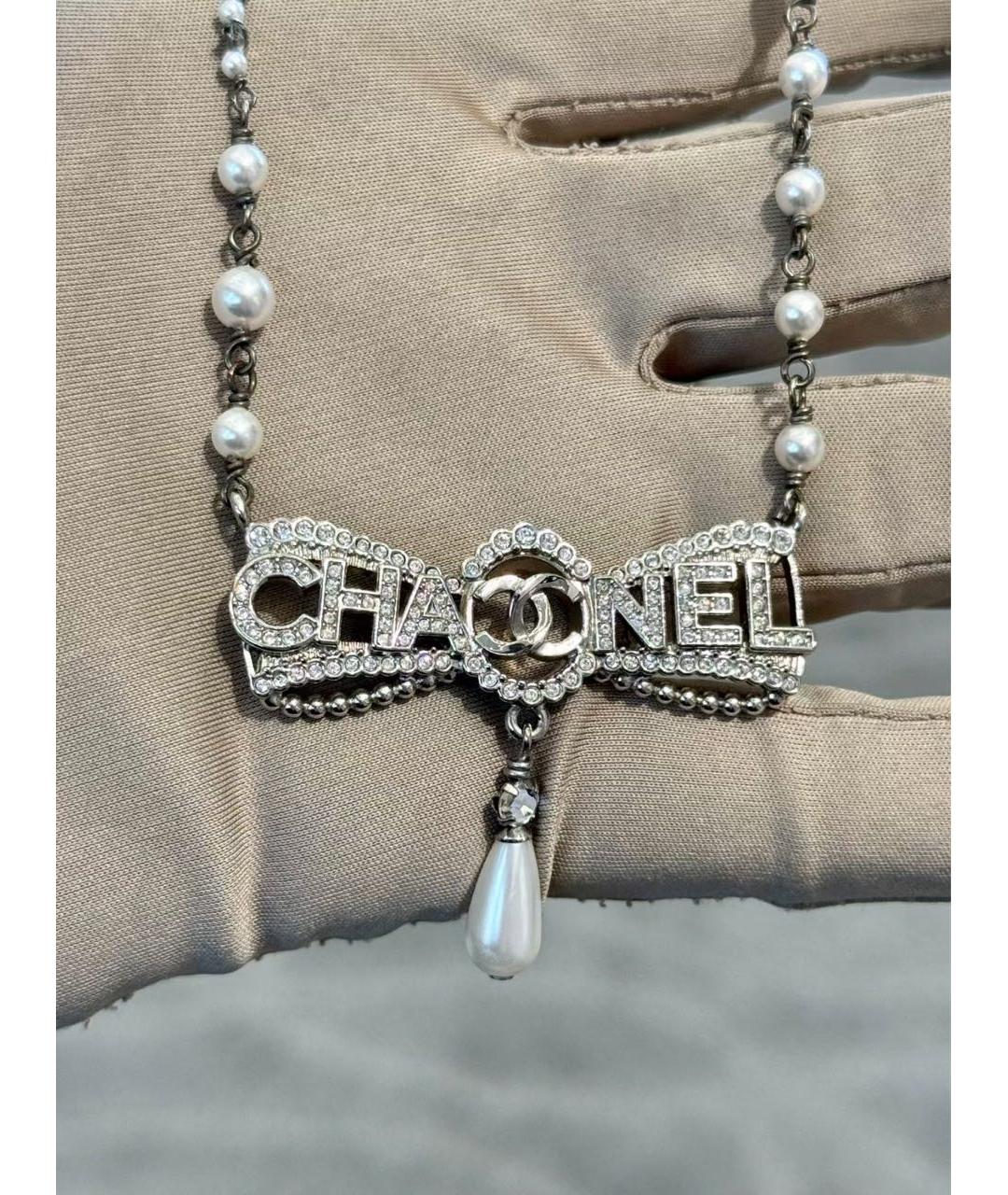 CHANEL Серебряное металлическое колье, фото 4
