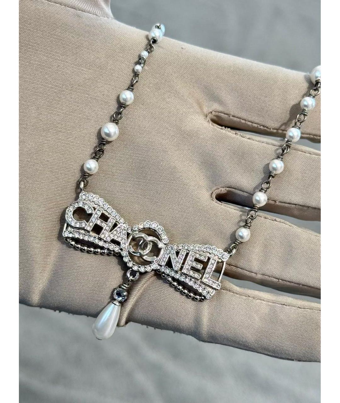 CHANEL Серебряное металлическое колье, фото 2