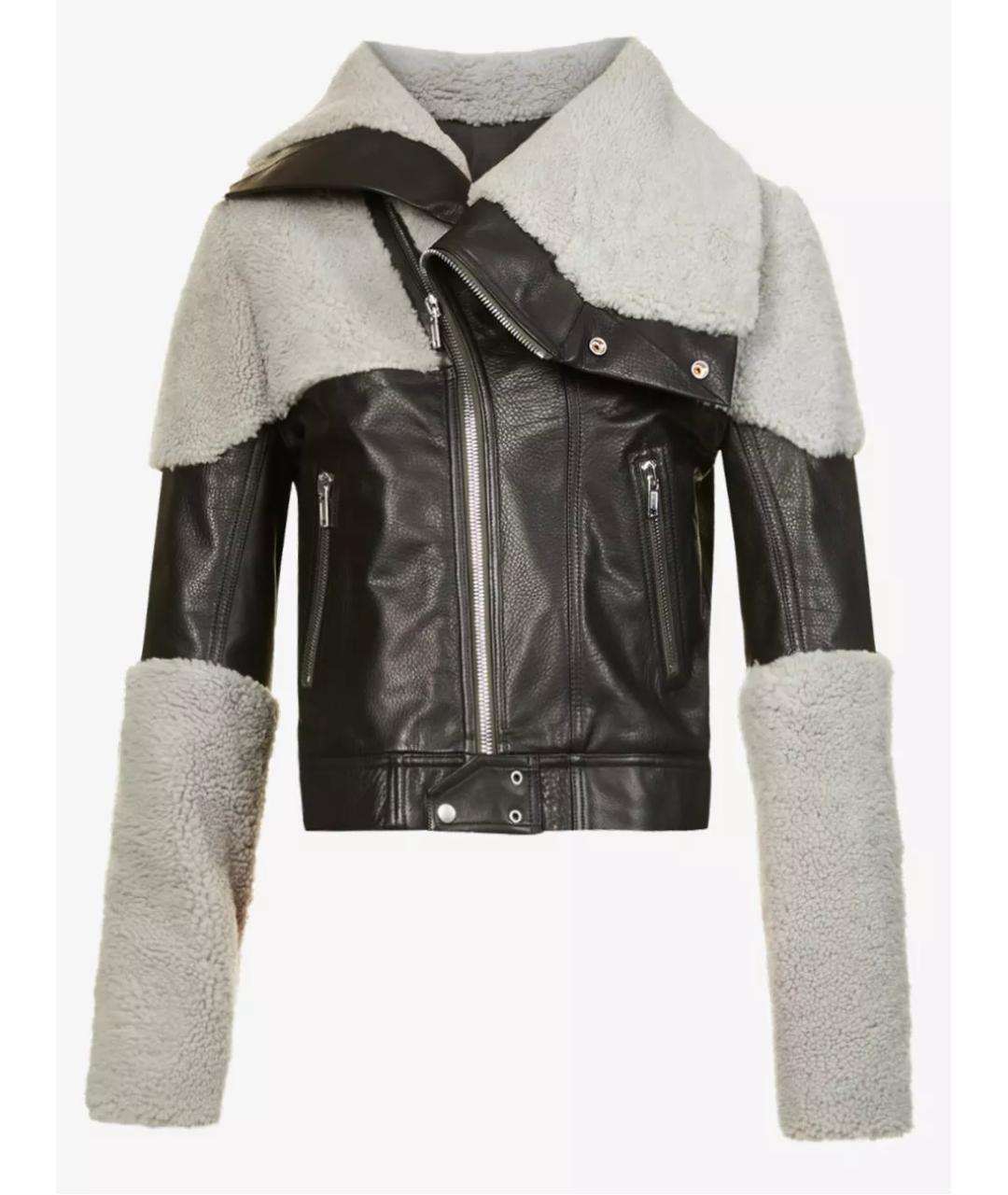 RICK OWENS Черная кожаная куртка, фото 1