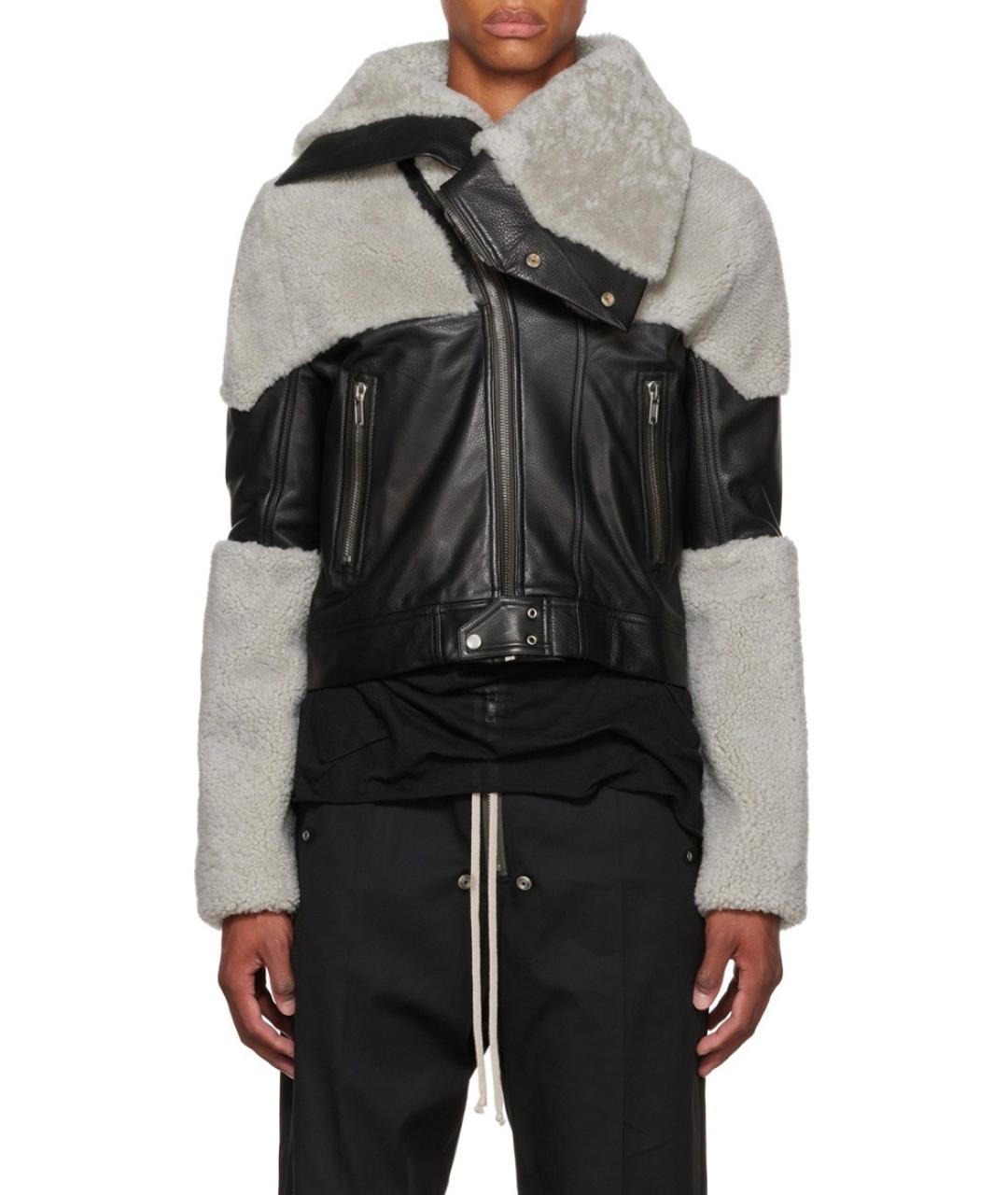 RICK OWENS Черная кожаная куртка, фото 7