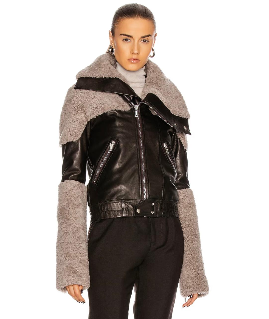 RICK OWENS Черная кожаная куртка, фото 5