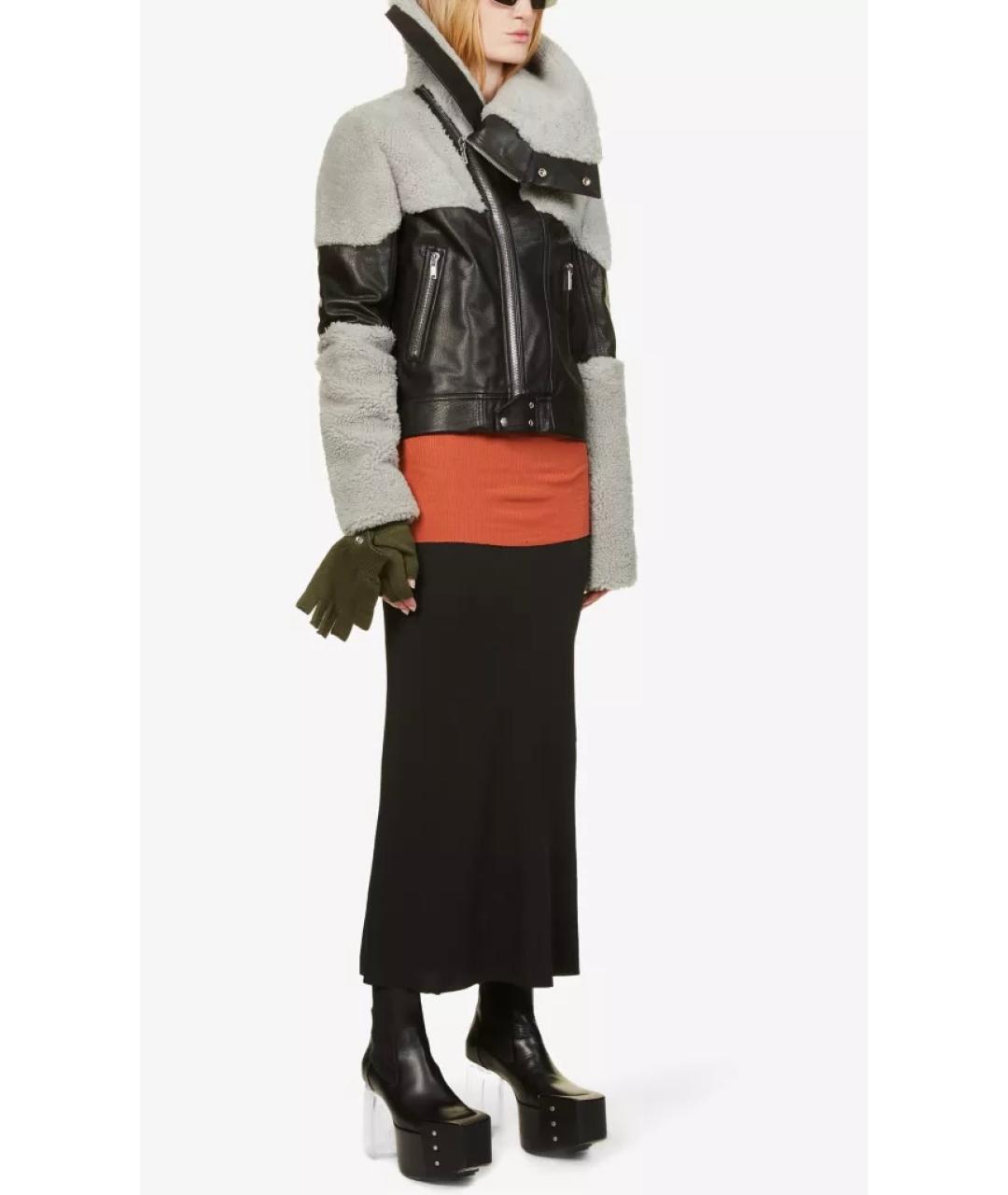 RICK OWENS Черная кожаная куртка, фото 2