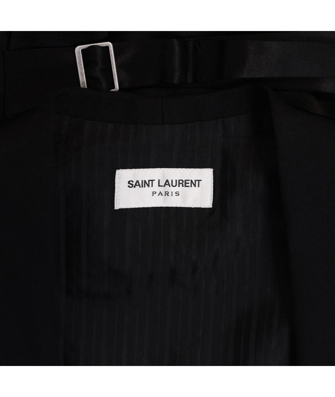 SAINT LAURENT Черный шерстяной костюм с брюками, фото 6
