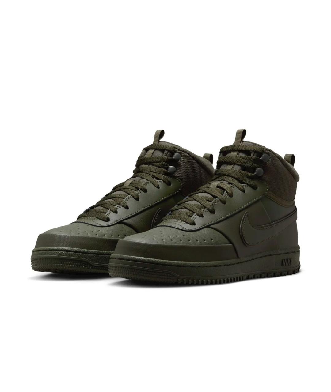 NIKE Хаки кожаные высокие кроссовки / кеды, фото 2