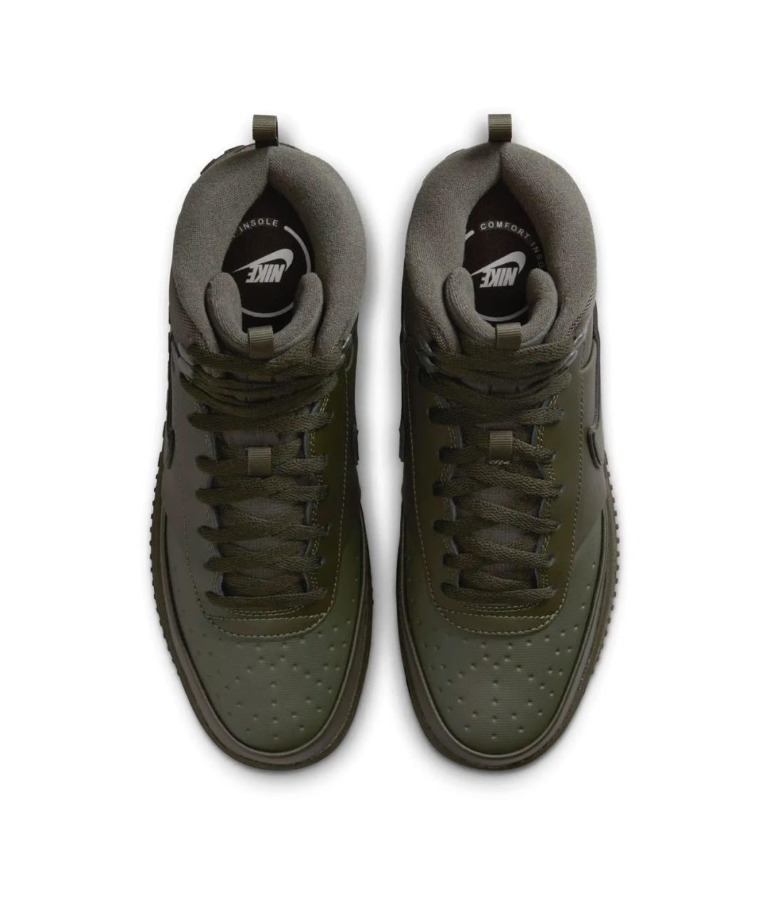 NIKE Хаки кожаные высокие кроссовки / кеды, фото 3