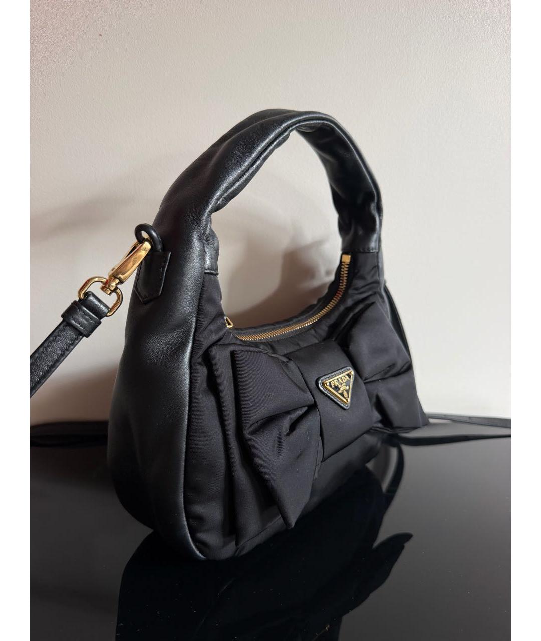 PRADA Черная нейлоновая сумка с короткими ручками, фото 2