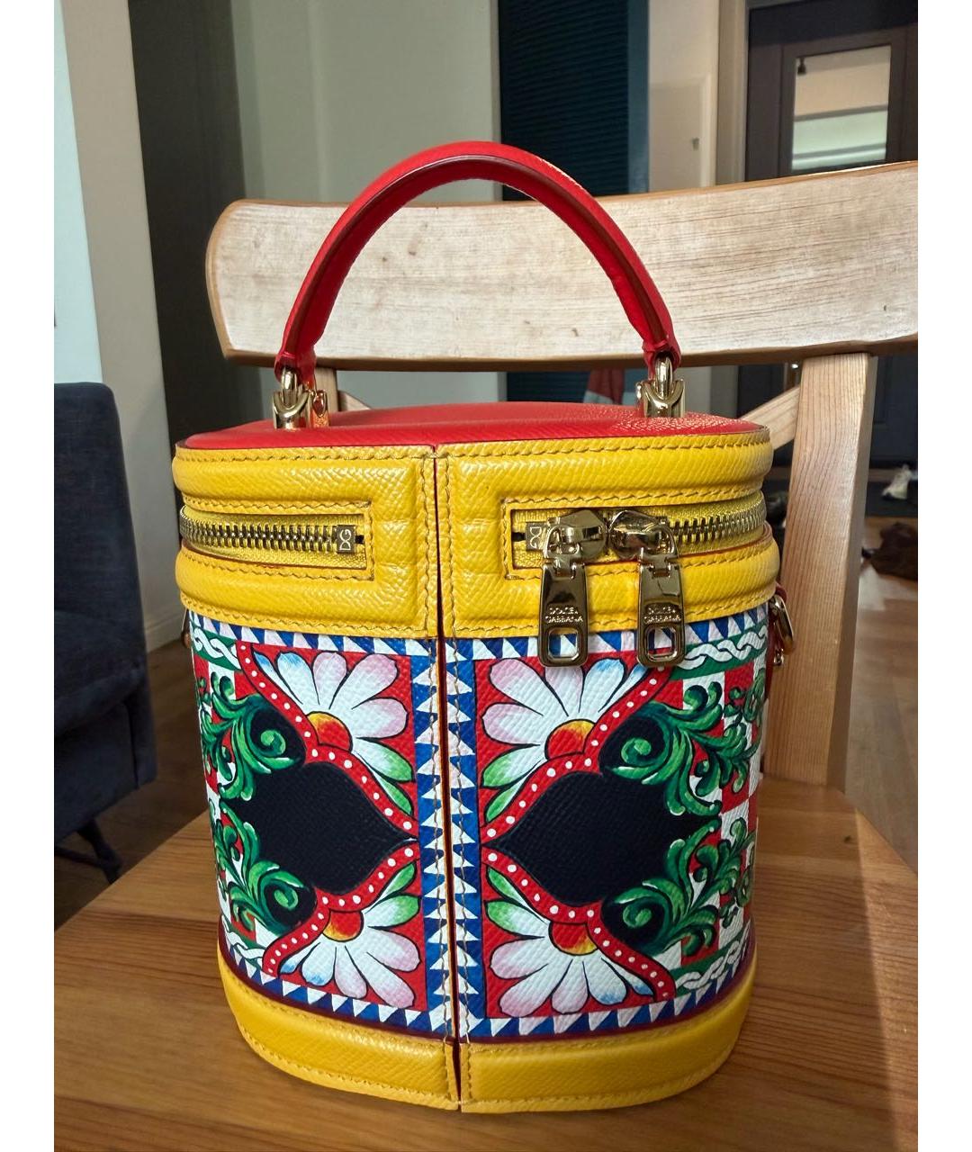 DOLCE&GABBANA Мульти кожаная сумка с короткими ручками, фото 3