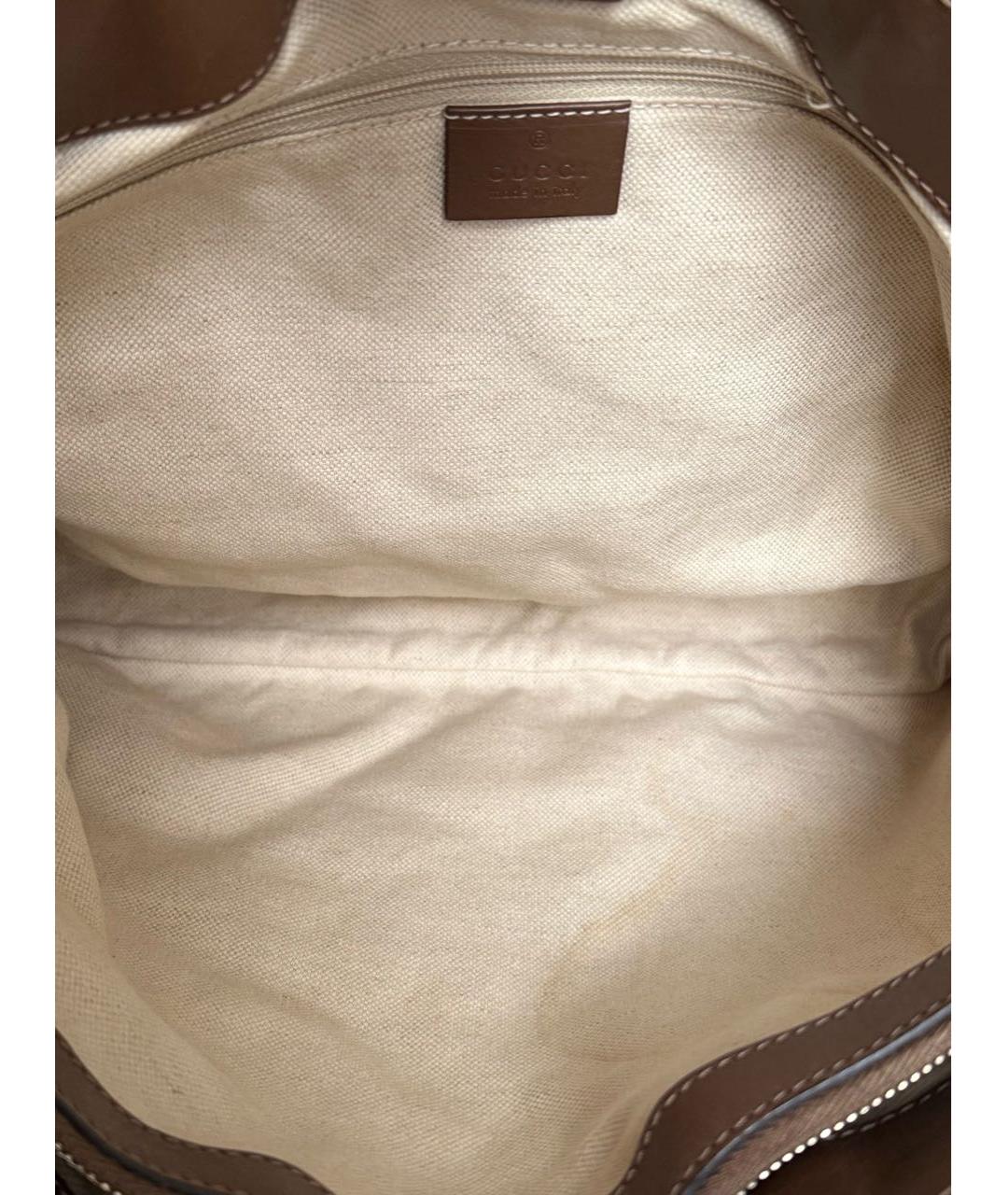 GUCCI Бежевая тканевая сумка тоут, фото 7