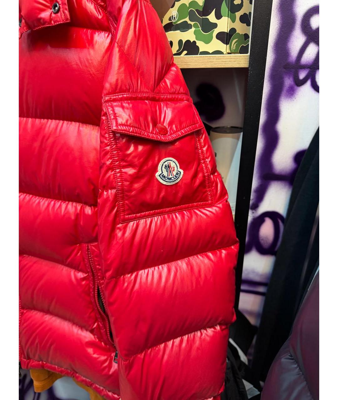 MONCLER Красный пуховик, фото 3
