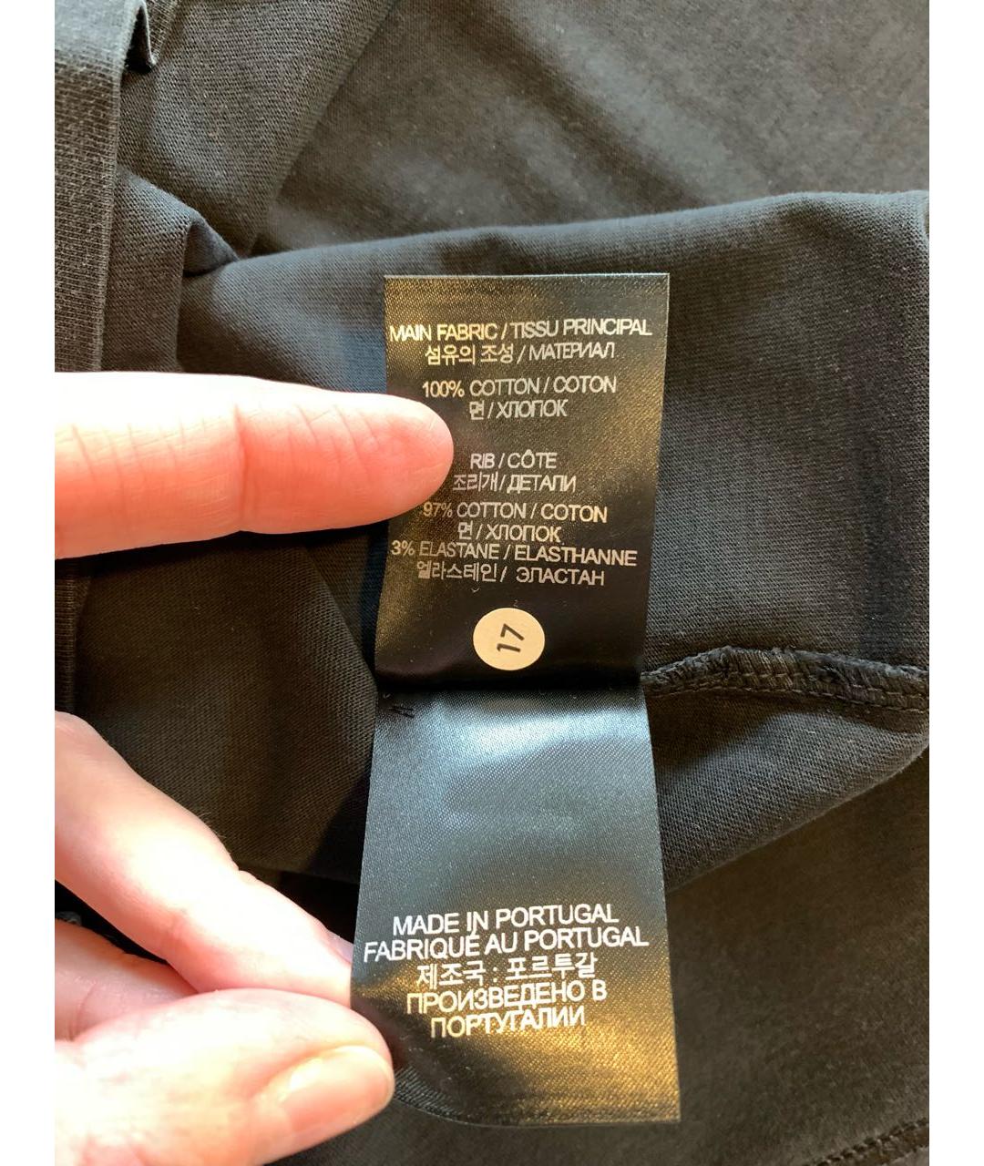 VETEMENTS Черная хлопковая футболка, фото 5