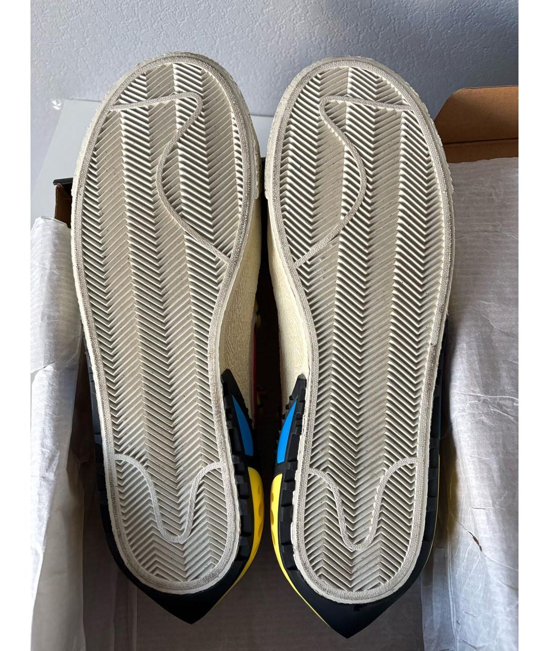 NIKE X OFF-WHITE Белые кожаные низкие кроссовки / кеды, фото 7