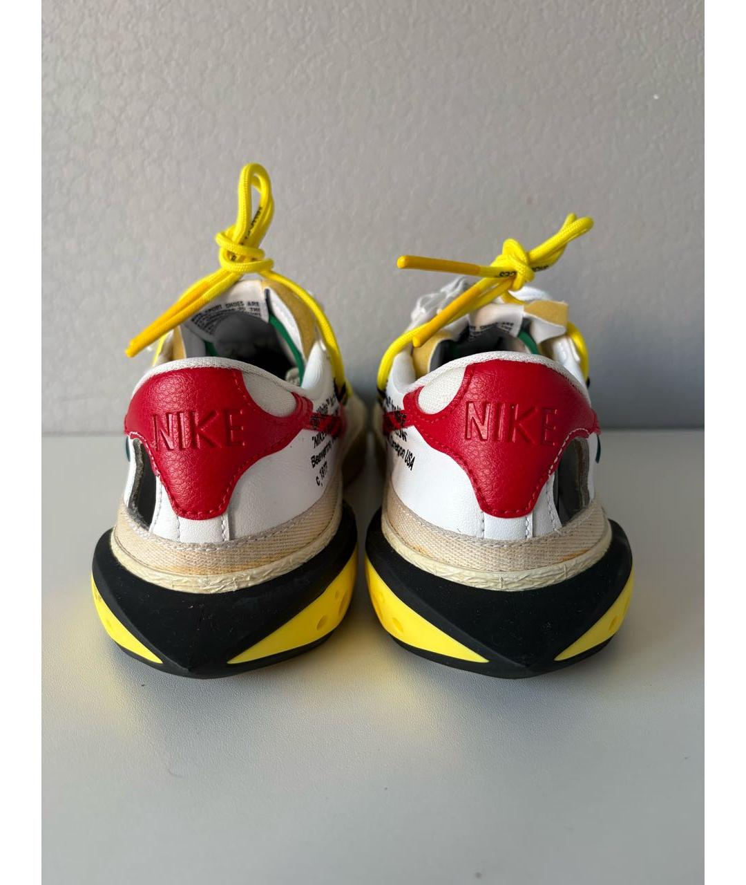 NIKE X OFF-WHITE Белые кожаные низкие кроссовки / кеды, фото 6