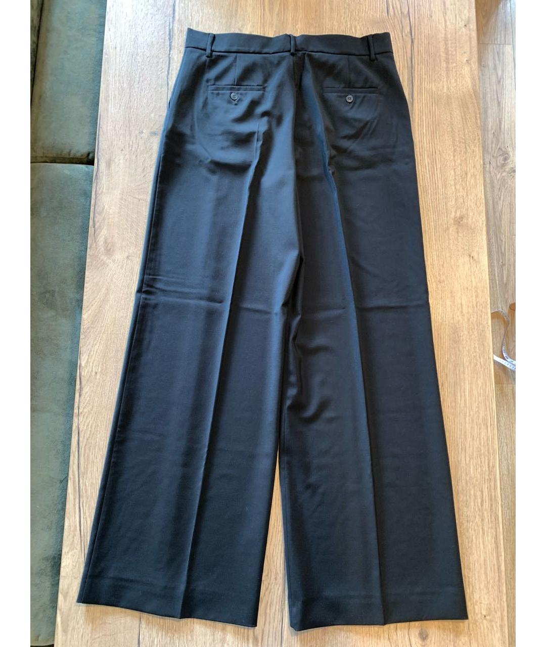 WEEKEND MAX MARA Черные шерстяные брюки широкие, фото 2