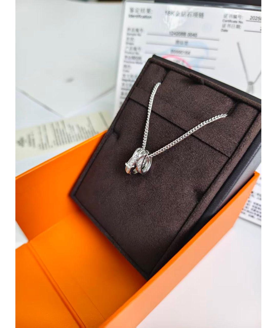 HERMES Белое колье из белого золота, фото 2
