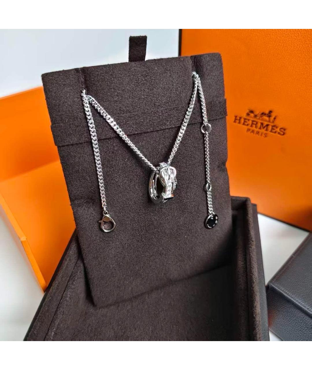 HERMES Белое колье из белого золота, фото 4