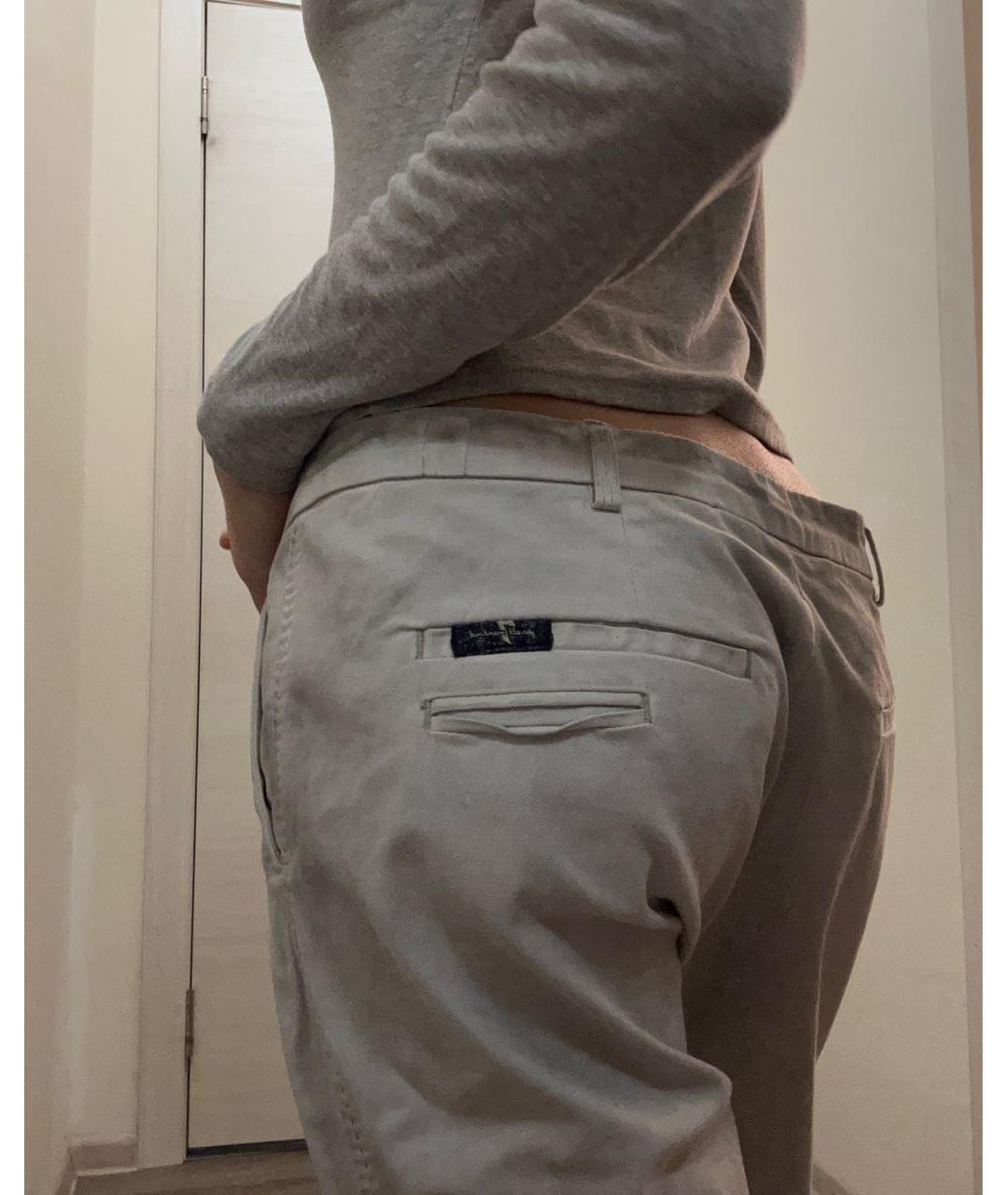 7 FOR ALL MANKIND Антрацитовые хлопко-полиэстеровые прямые джинсы, фото 6