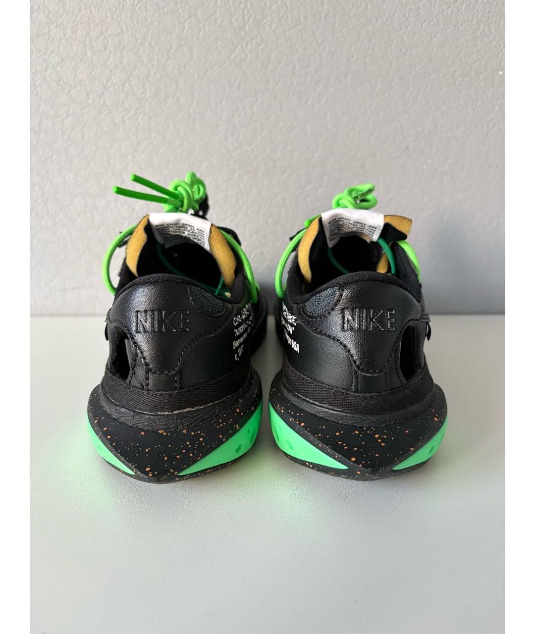 NIKE X OFF-WHITE Черные кожаные низкие кроссовки / кеды, фото 6