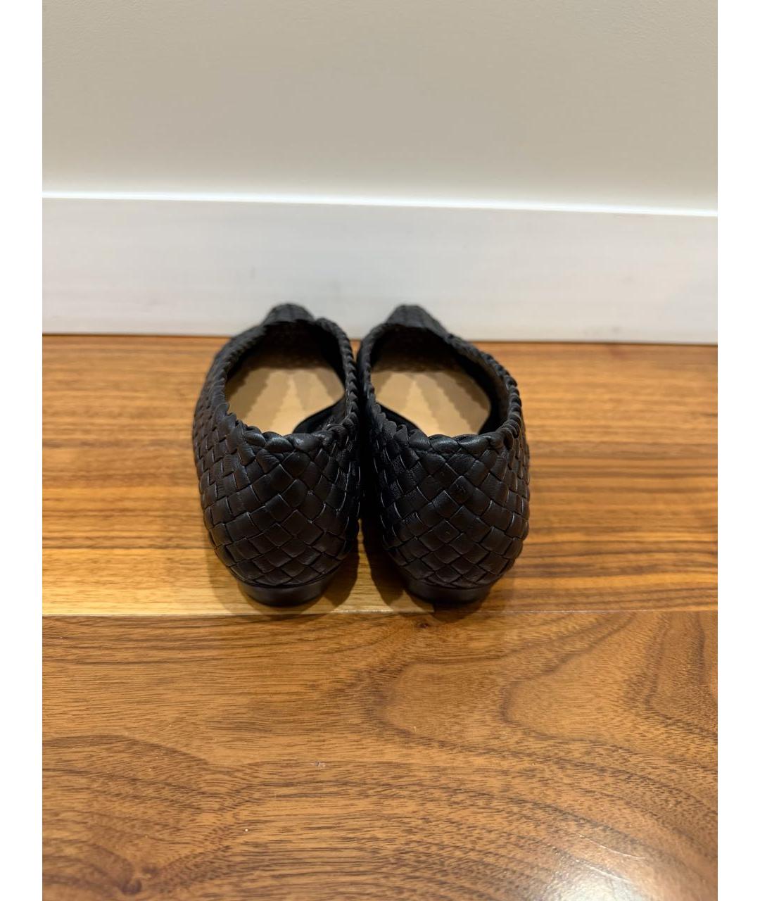 BOTTEGA VENETA Черные кожаные балетки, фото 4