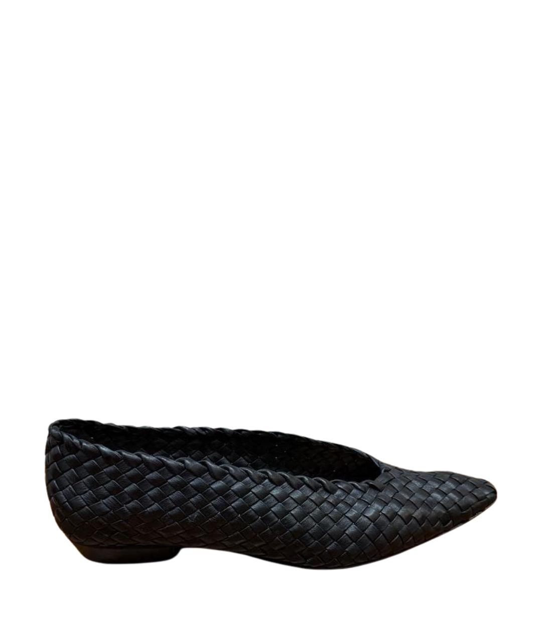 BOTTEGA VENETA Черные кожаные балетки, фото 1
