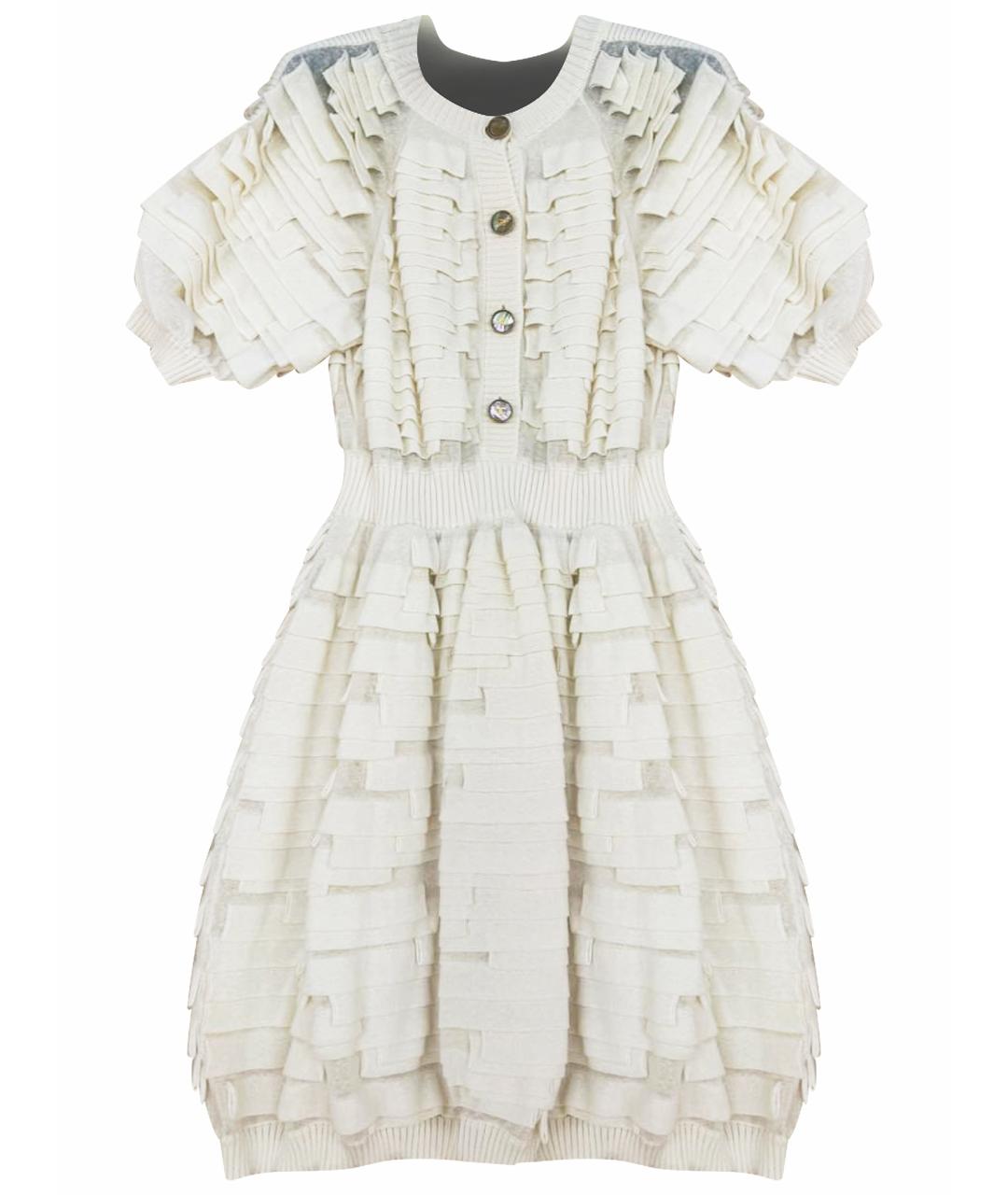 CHANEL Бежевое хлопковое коктейльное платье, фото 1