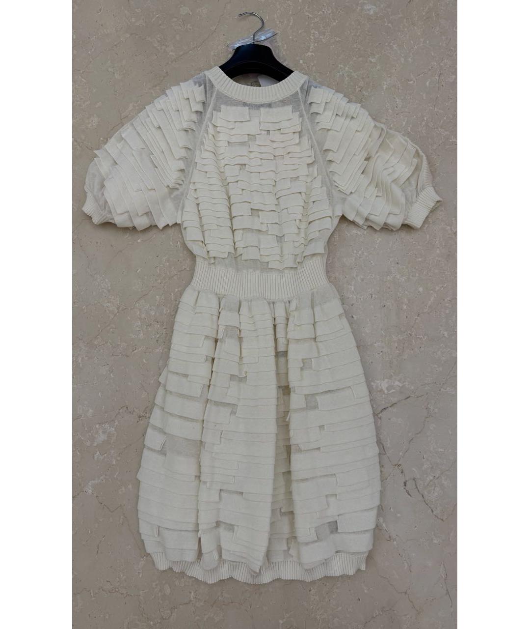 CHANEL Бежевое хлопковое коктейльное платье, фото 2