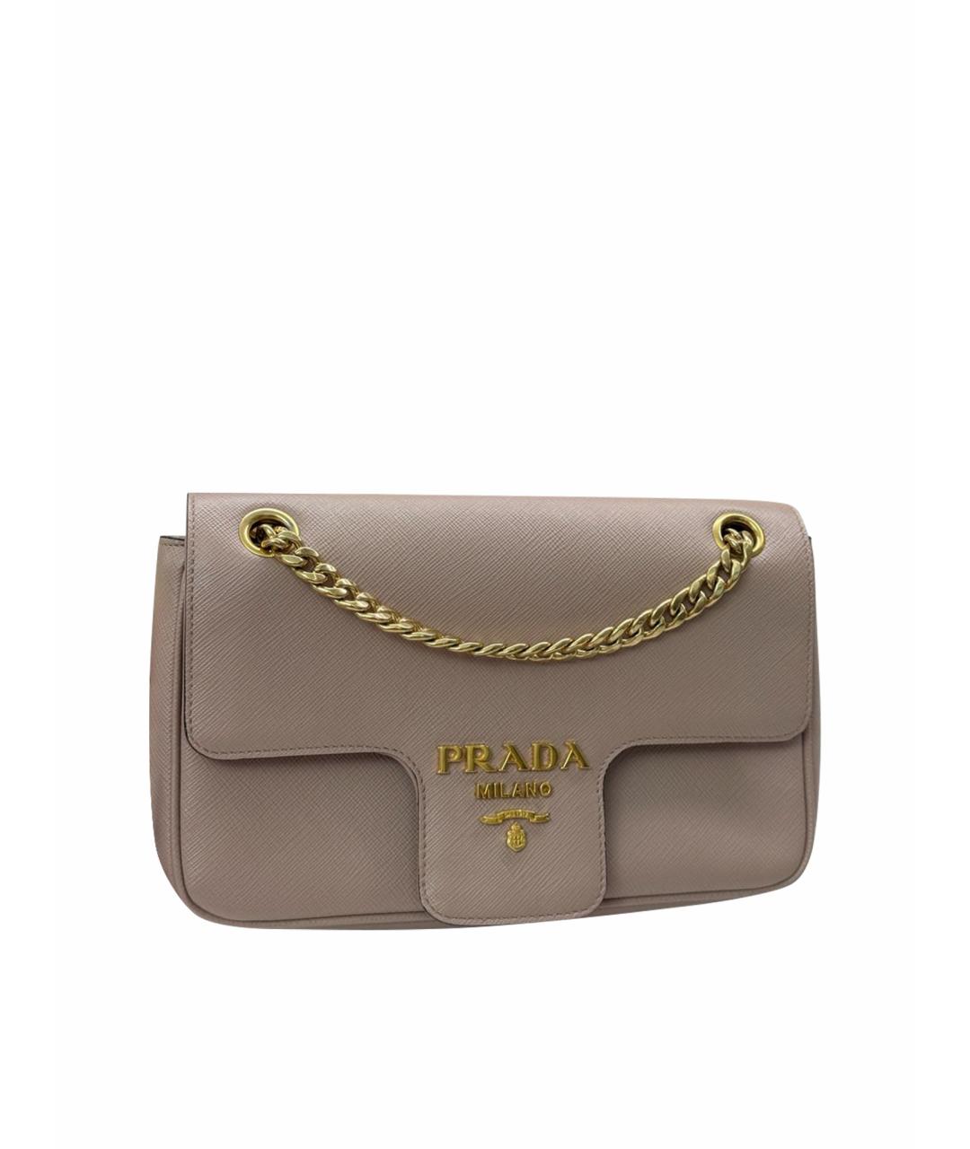 PRADA Бежевая кожаная сумка через плечо, фото 1