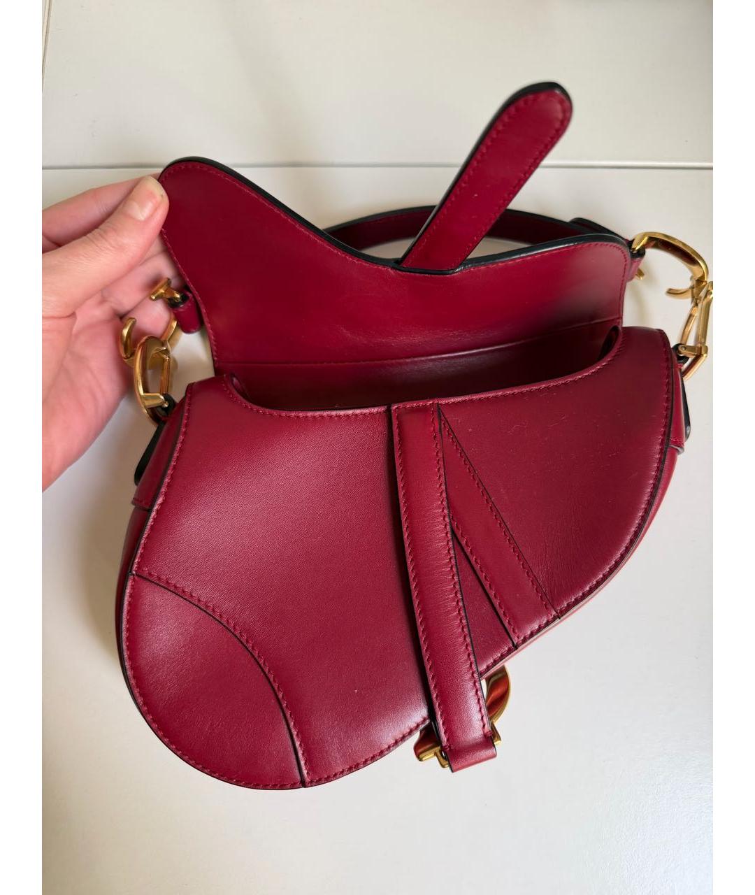 CHRISTIAN DIOR Красная кожаная сумка с короткими ручками, фото 6