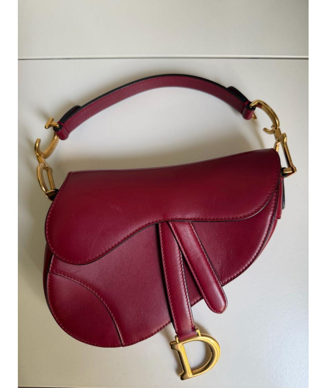 CHRISTIAN DIOR Красная кожаная сумка с короткими ручками, фото 8