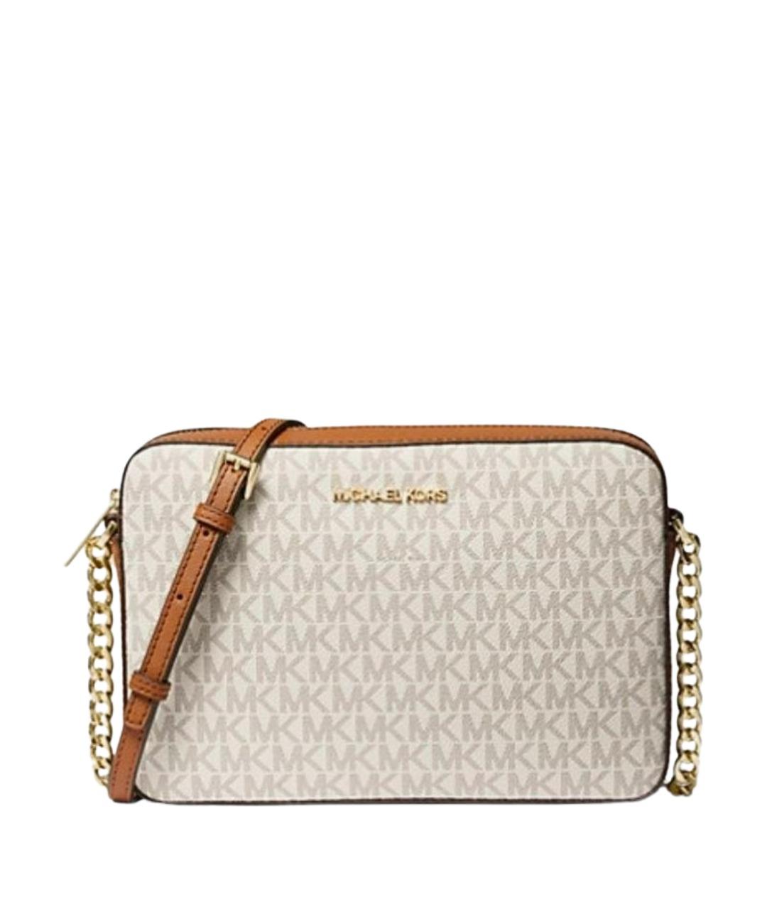 MICHAEL KORS Бежевая сумка через плечо из канвы, фото 1