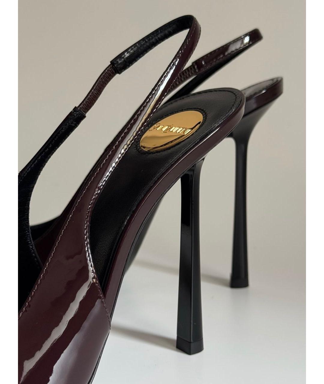 SAINT LAURENT Бордовые кожаные туфли, фото 8