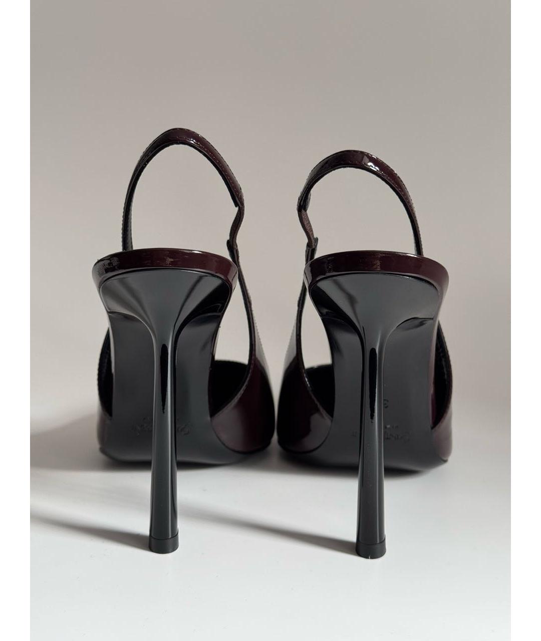 SAINT LAURENT Бордовые кожаные туфли, фото 4