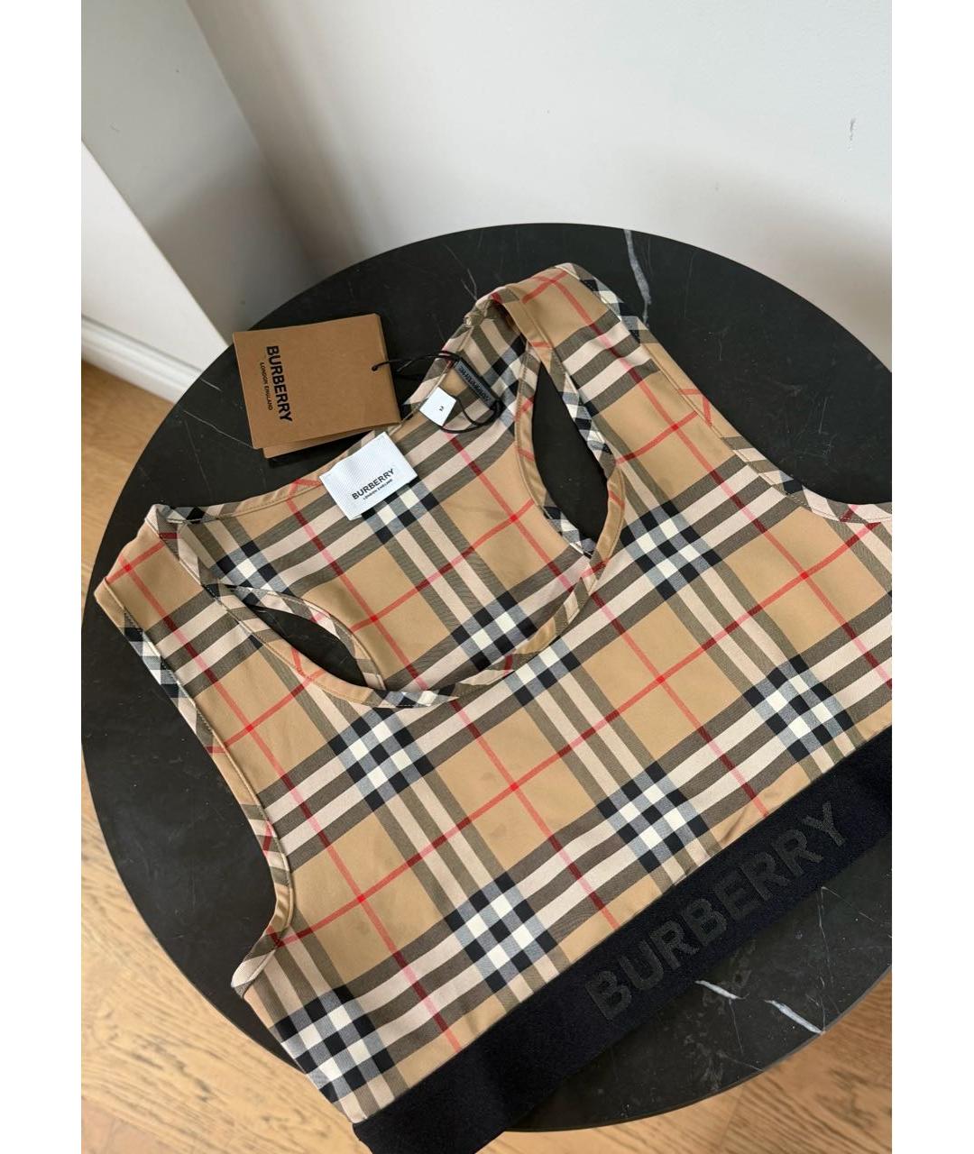 BURBERRY Мульти полиэстеровая майка, фото 7