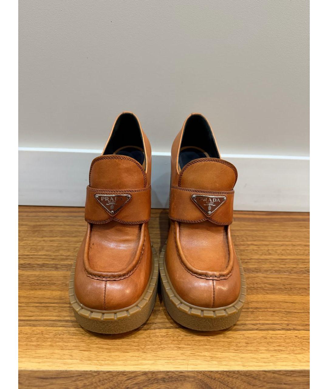 PRADA Оранжевые кожаные туфли, фото 2