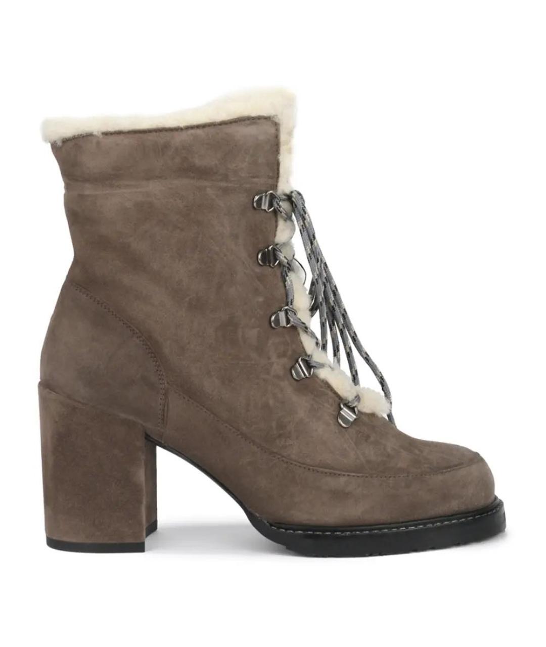 STUART WEITZMAN Серые замшевые ботильоны, фото 9