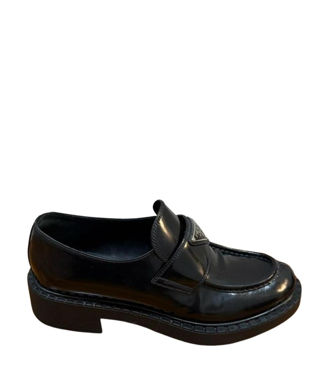 PRADA Черные кожаные лоферы, фото 1
