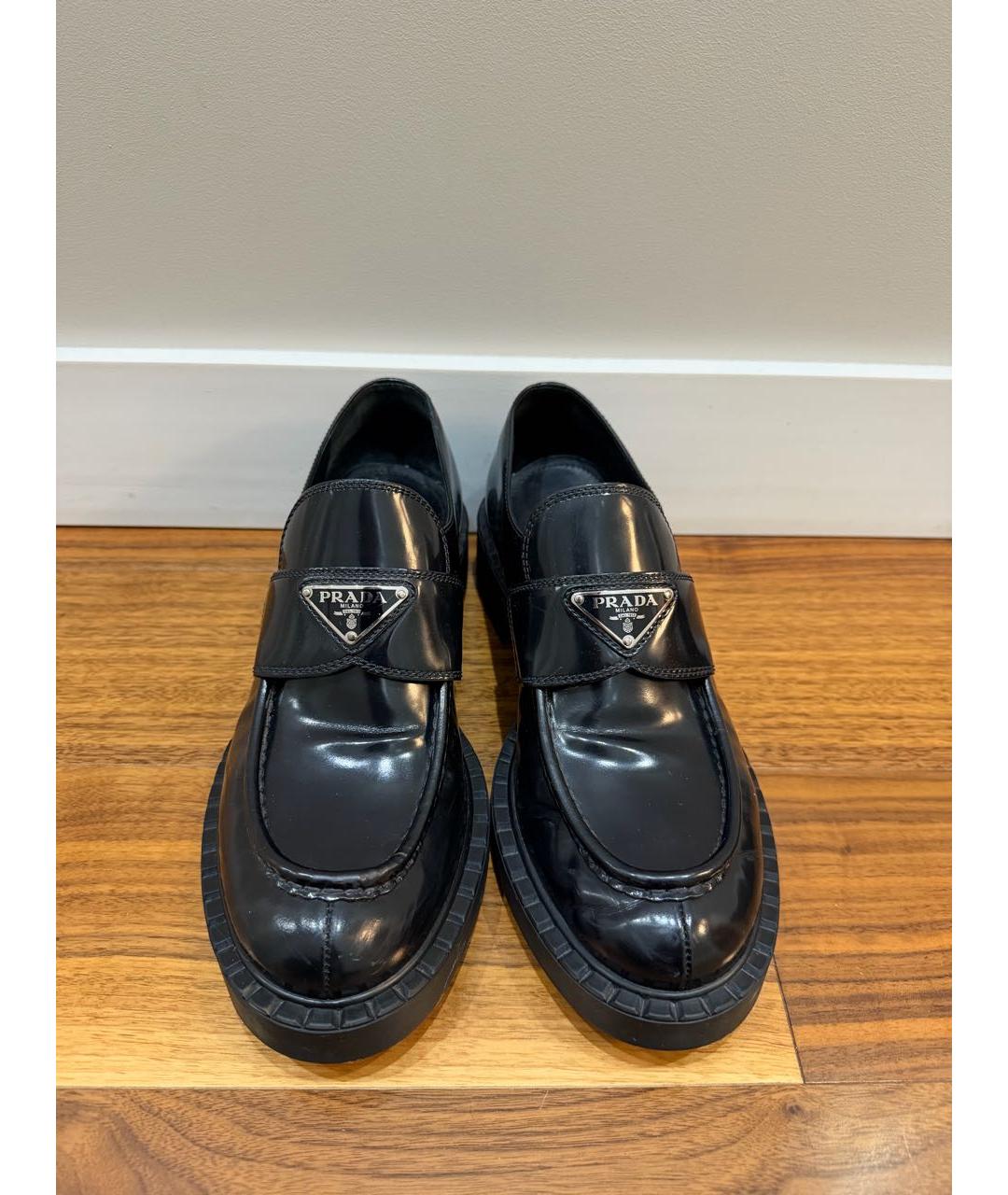 PRADA Черные кожаные лоферы, фото 2