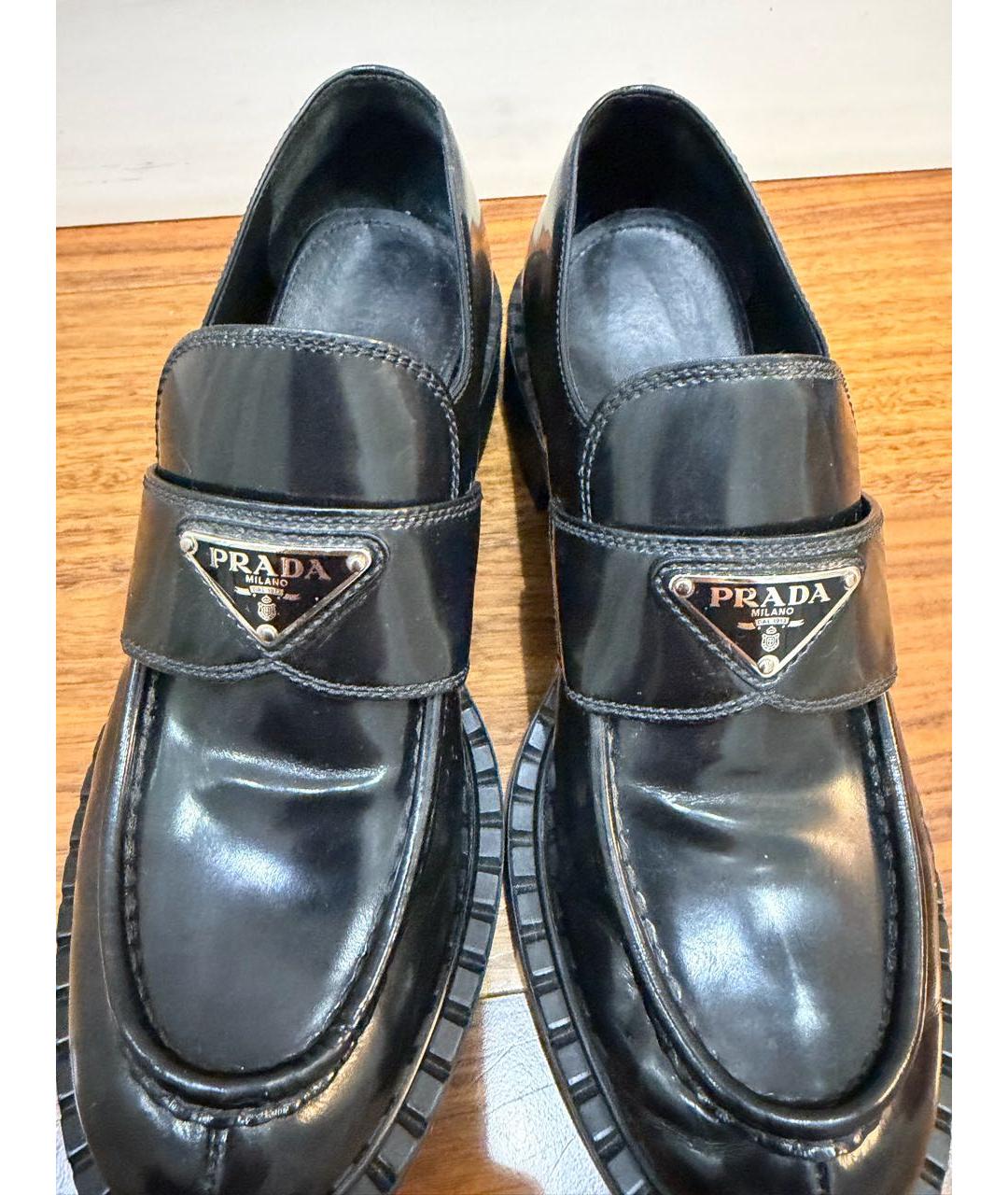 PRADA Черные кожаные лоферы, фото 6