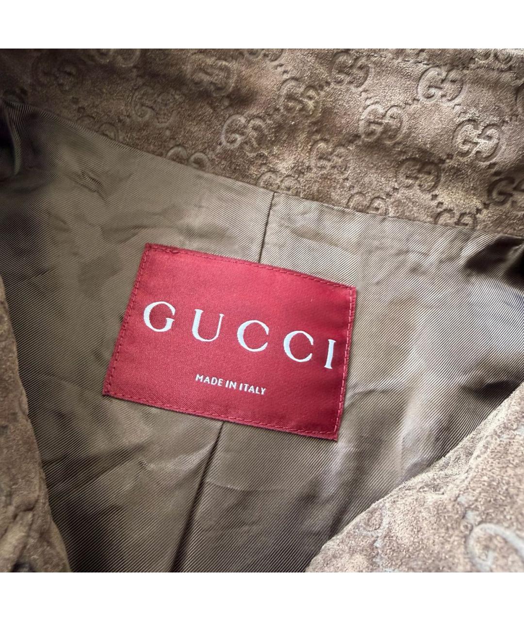 GUCCI Коричневая замшевая куртка, фото 3