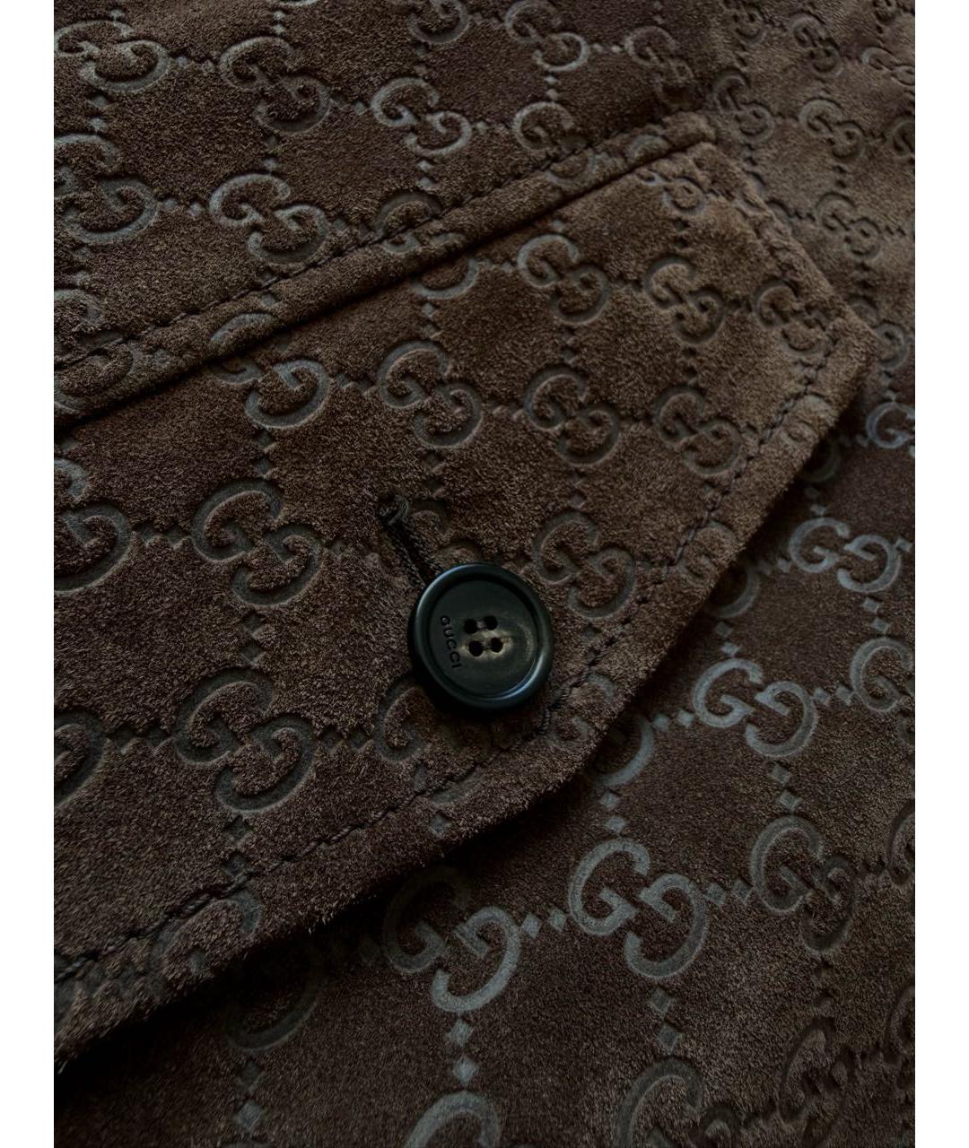 GUCCI Коричневая замшевая куртка, фото 5