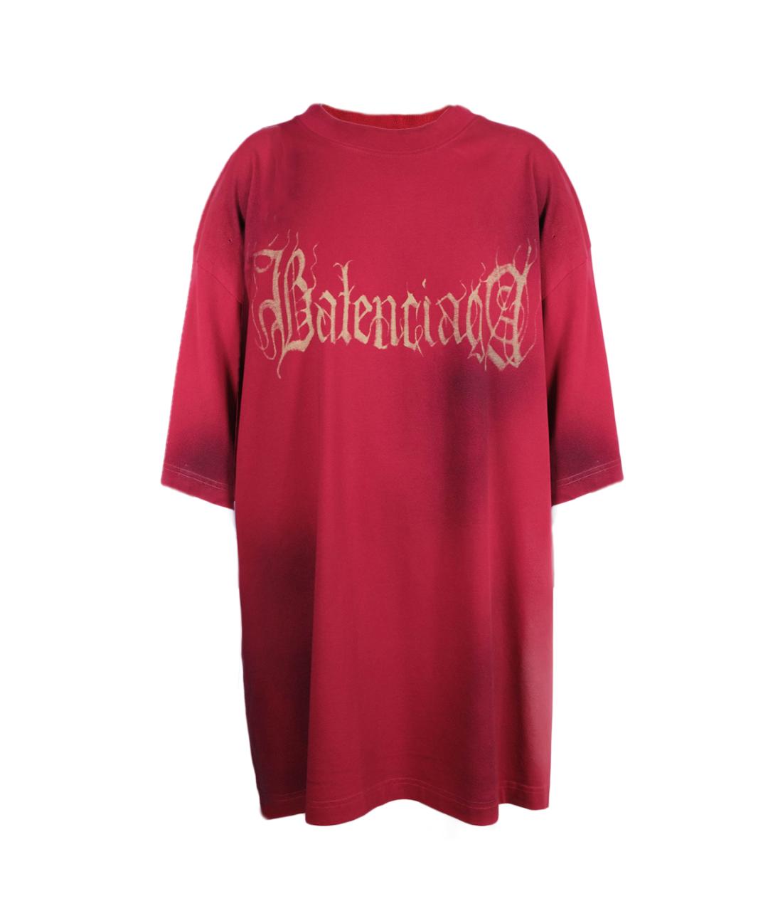 BALENCIAGA Красная хлопковая футболка, фото 1