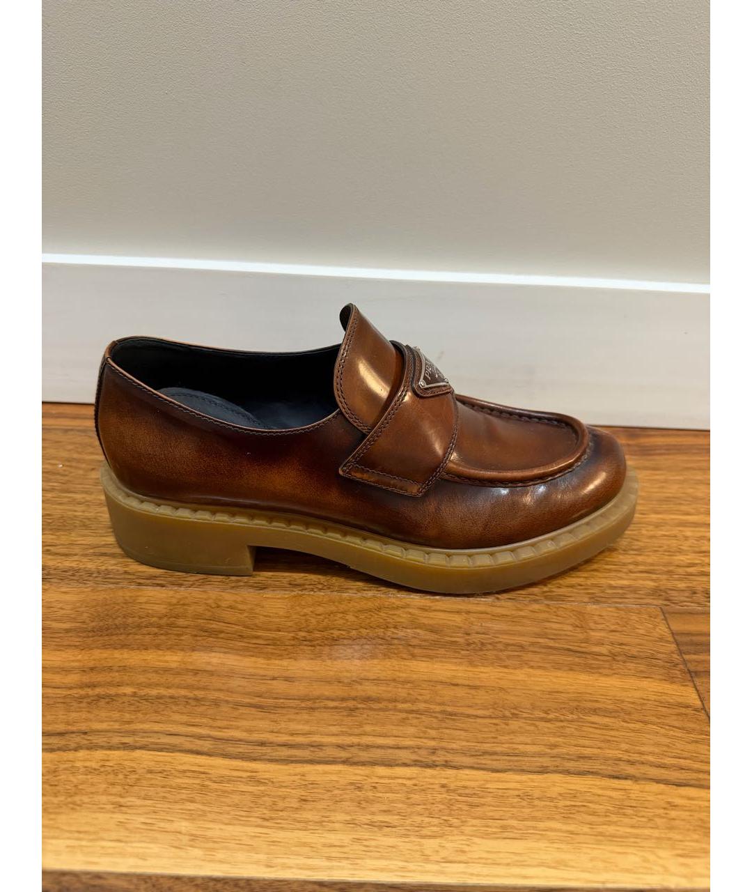 PRADA Коричневые кожаные лоферы, фото 9