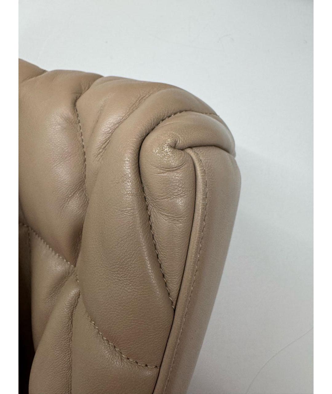 SAINT LAURENT Бежевая кожаная сумка через плечо, фото 5