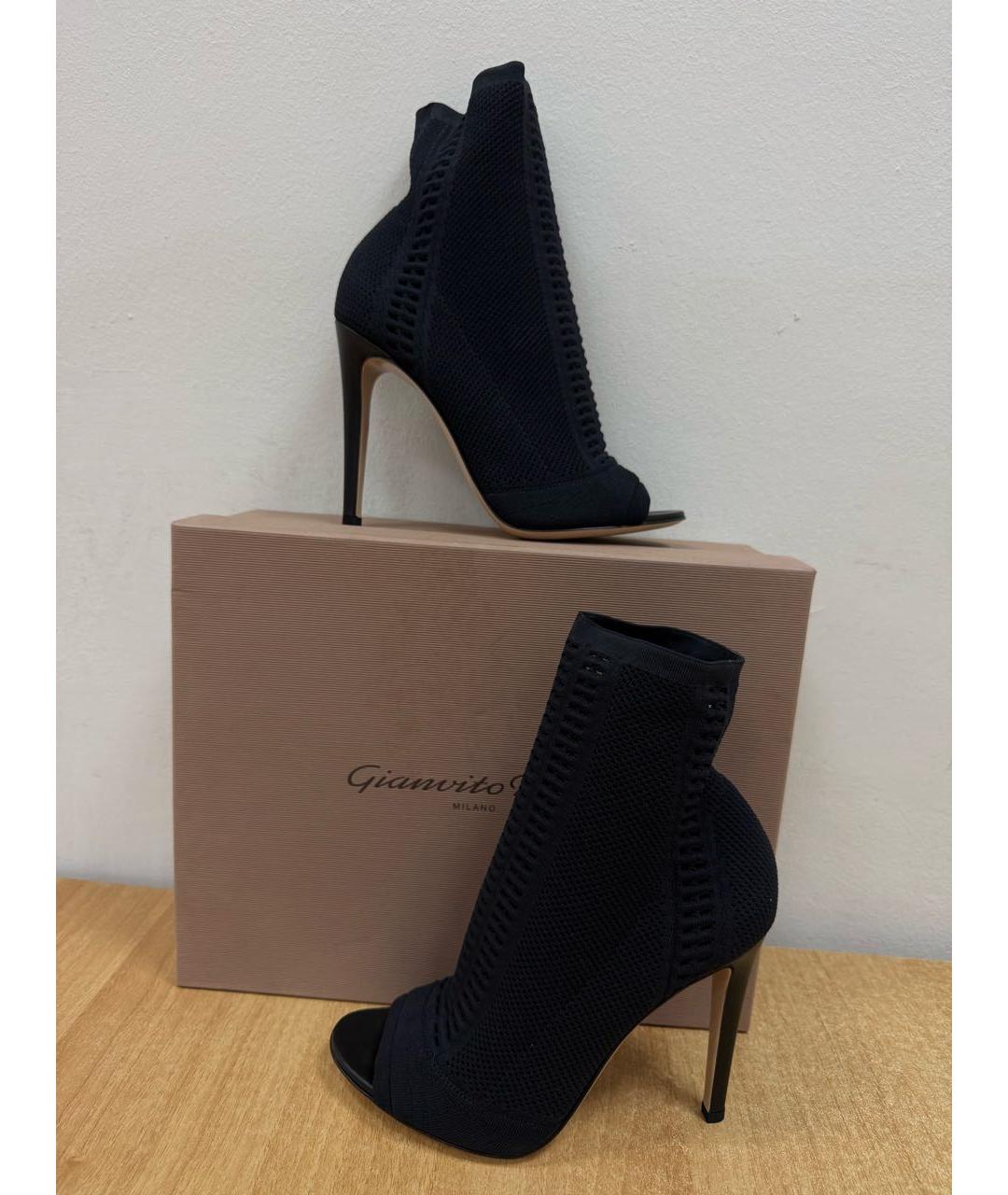 GIANVITO ROSSI Черные текстильные ботильоны, фото 2