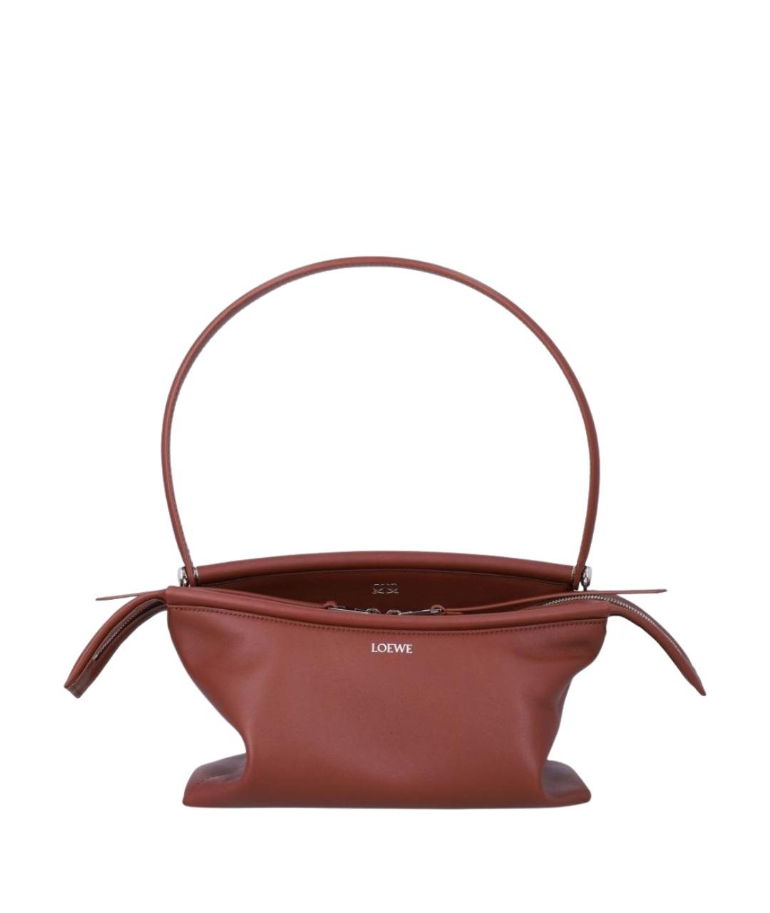 LOEWE Коричневая кожаная сумка через плечо, фото 1